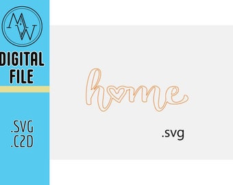 The Word Home In Cursive Wall Decor Art - SVG Digital Files For CNC, Laser, and Vinyl Cutting Machines