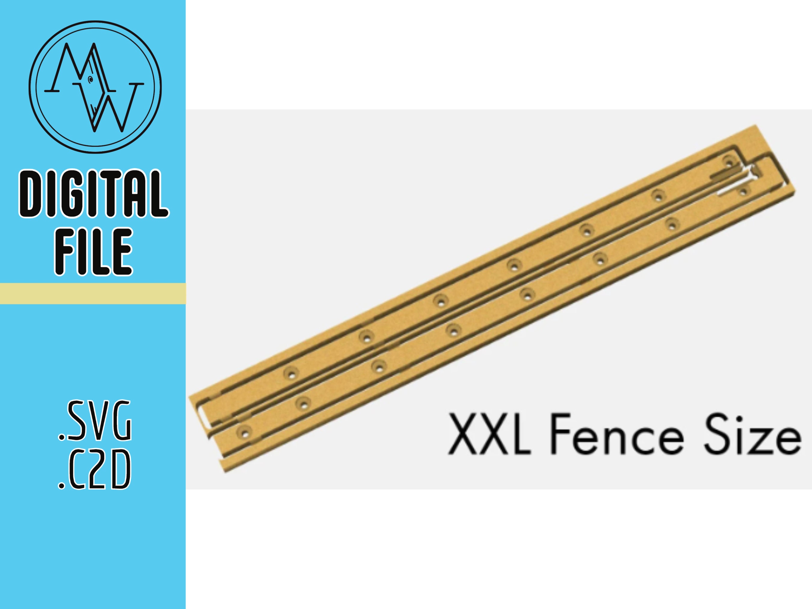 CNC Wasteboard xxl size Fence File.  Create A Constant X,Y, Zero Spot.  Shapeoko, X-Carve, other Hobby CNC (XXL size). .svg and .c2d Files