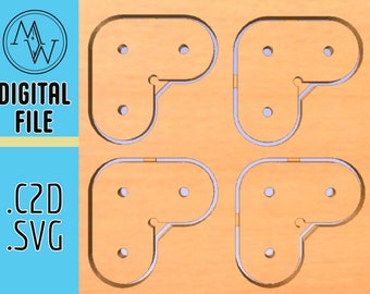 Universal CNC Corner Clamps. Compatible With Shapeoko, X-Carve, Other CNC's (must use my wasteboard) - .c2d and .svg