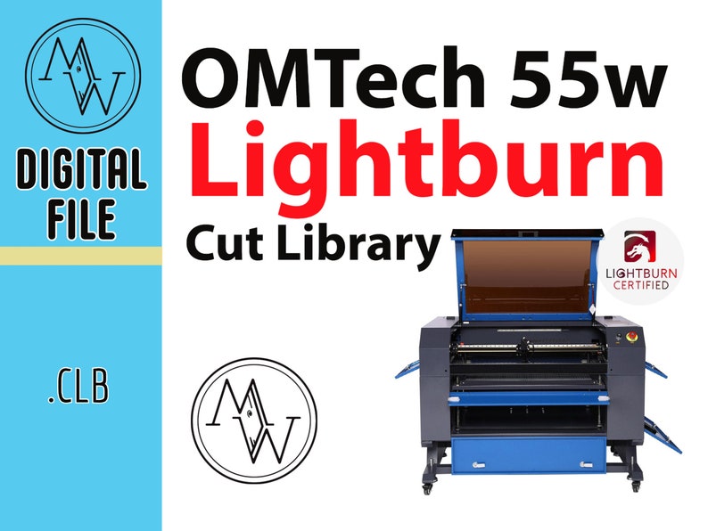 OMTech 55w CO2 Laser Lightburn Cut Library All the settings already premade for you No more guessing One click download. Easy to import image 1