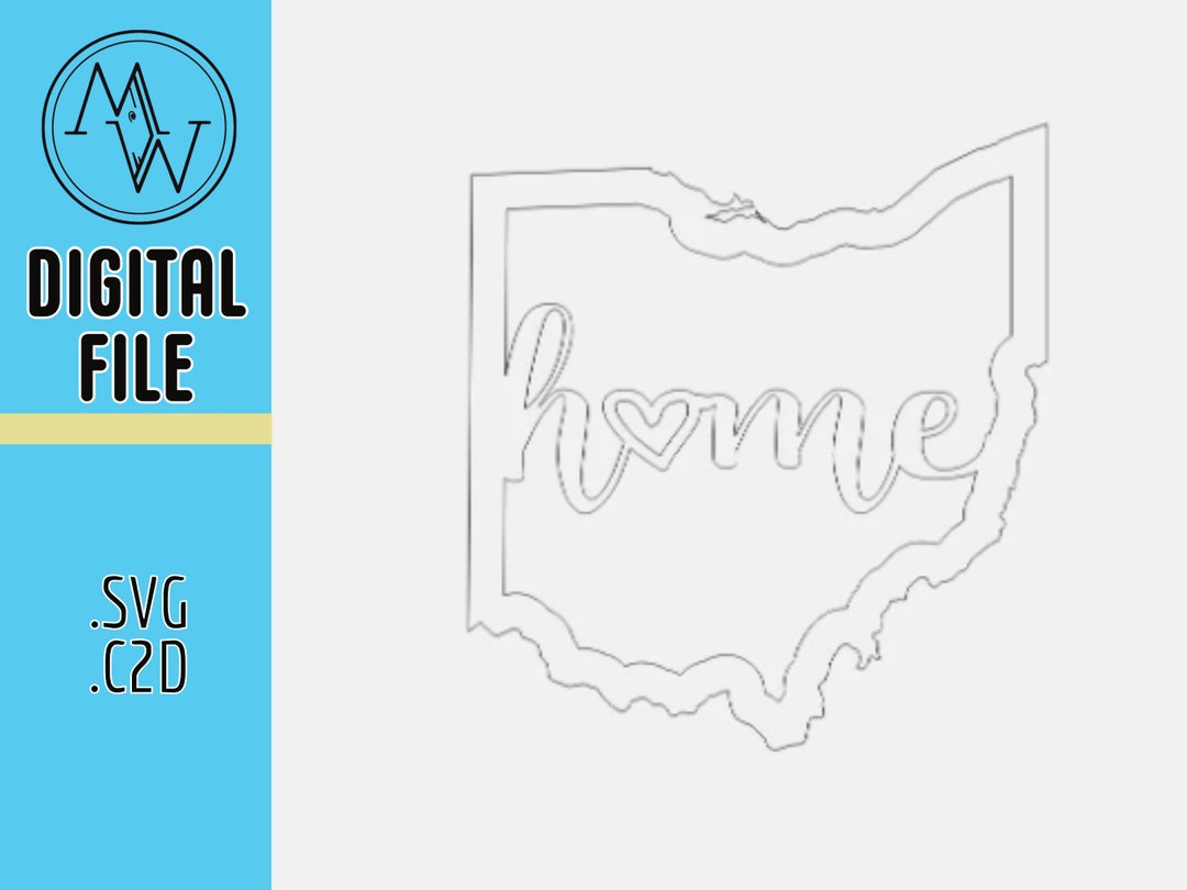 Ohio State Cut Out With the Word Home Wall Decor Art SVG and Etsy
