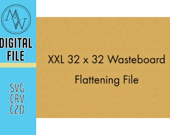 CNC Wasteboard Flattening File XXL (32x32). Flatten Your Wasteboard. Shapeoko, X-Carve, Onefinity, Hobby CNC. .svg, .crv, .c2d File Included
