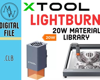 XTool D1 Laser Lightburn Cut Library 20w All the settings already premade for you! No more guessing! One click download.  Easy to import!