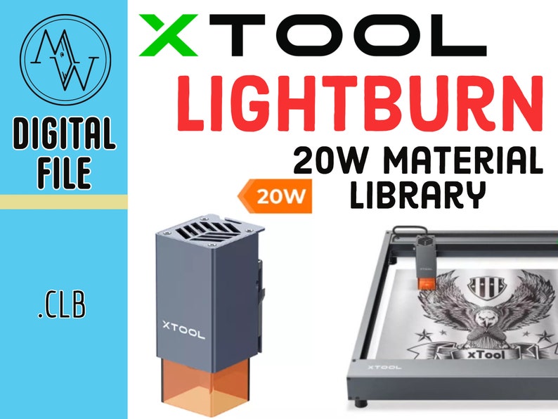 XTool D1 Laser Lightburn Cut Library 20w All the settings image 1
