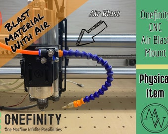Onefinity CNC Air Blast Holder Mount.  Perfect for removing chips! A MUST when using metals, helpful for wood and filming! Physical