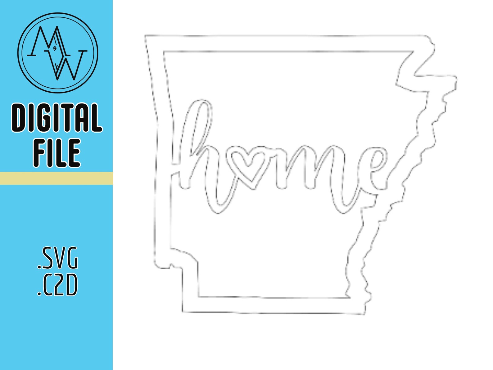 Arkansas State Cut Out With the Word Home Wall Decor Art SVG Etsy