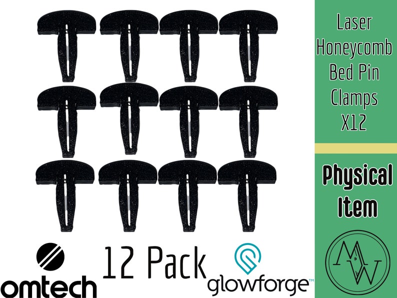 12 Pack Laser cutter engraver, OMTECH Orion Motor Tech, Glowforge, Honeycomb Pin Clamps, Physical item image 1