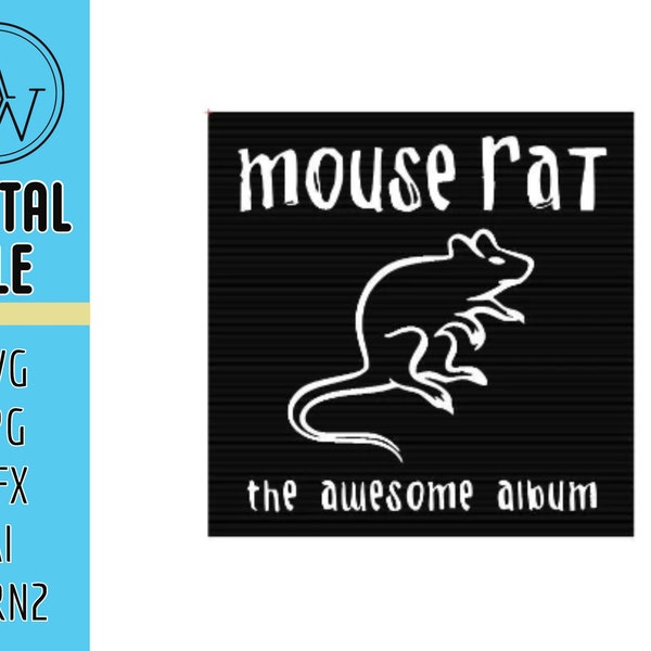 Mouse Rat The Awesome Album, Parks and Rec, nbc, chris pratt, SVG, JPEG, dfx, AI, lbrn2 for cnc, Cricket, Silhouette, Laser, Digital File