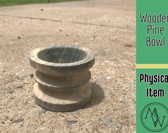 Hand turned wooden pine bowl