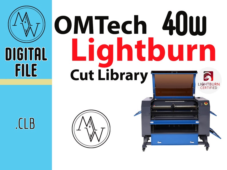 OMTech 40w CO2 Laser Lightburn Cut Library All the settings already premade for you No more guessing One click download. Easy to import image 1