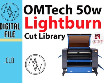 OMTech 50w CO2 Laser Lightburn Cut Library! All the settings already premade for you! No more guessing! One click download.  Easy to import!