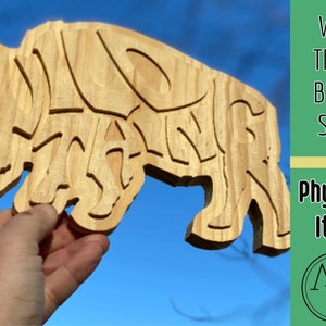 Wild Thing Bison Wooden Sign.  Perfect for Childs room, nursery.  Unpainted 10x7 pine.