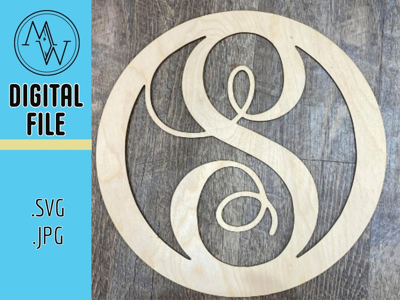 Letter S Monogram SVG and JPG. Perfect For Shirts, Laser Cutters, CNC Machine and Vinyl Cutters image 1