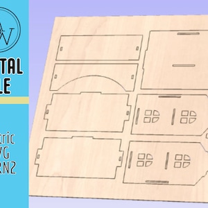 Dollhouse Template SVG, Lightburn Vectric file for Lasers and CNC. Glowforge, Aeon, Omtech, Glowforge, Onefinity, Shapeoko, Xcarve and MORE!