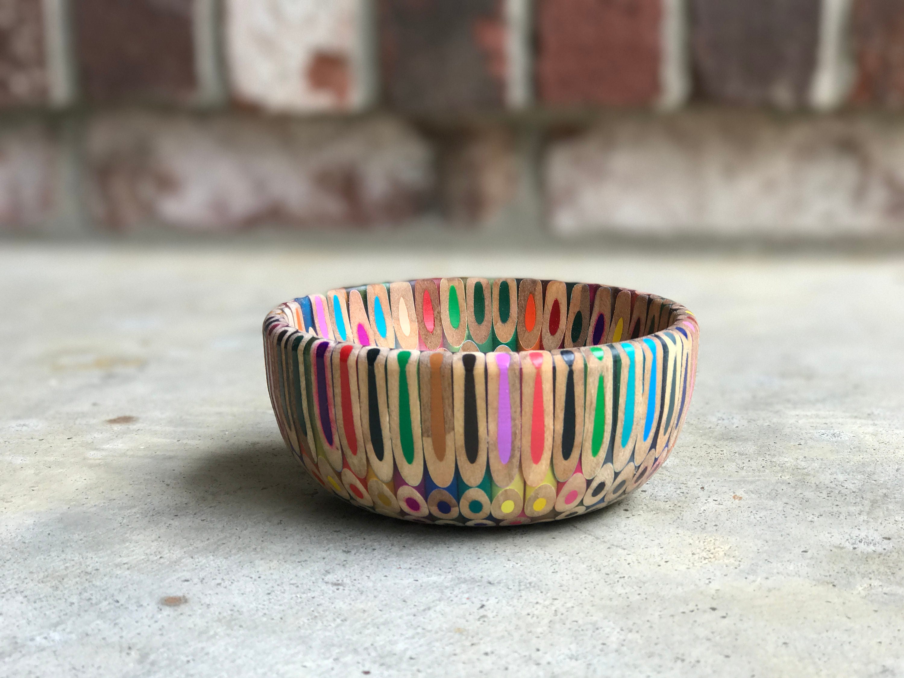 Colored pencil bowl made with resin Etsy