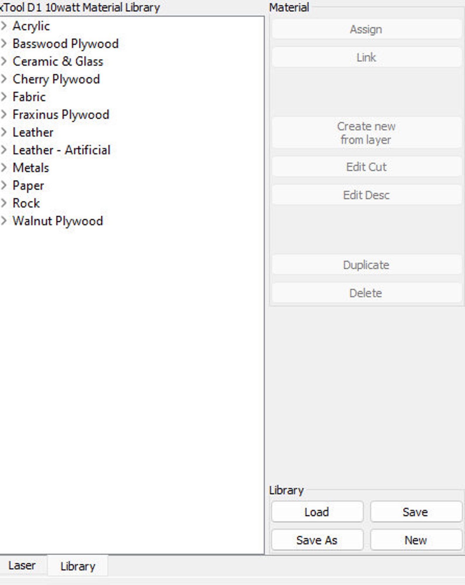 Xtool D1 Laser Lightburn Cut Library 5/10w All the Settings Etsy Canada