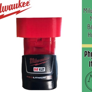Milwaukee M12 Battery Storage Holder.  Mount on any surface and protect terminals of the battery.  Set of 2.