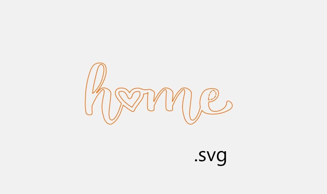 The Word Home in Cursive Wall Decor Art SVG Digital Files Etsy