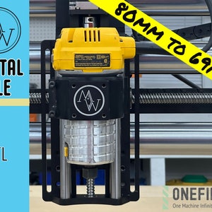 Onefinity 80mm to 69mm reduction shim. Perfect fit for the DeWalt Compact Trim Router DWP611. For all Onefinity 80mm Z slider mounts DIGITAL