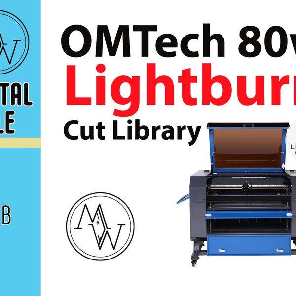 OMTech 80w CO2 Laser Lightburn Cut Library! All the settings already premade for you! No more guessing! One click download.  Easy to import!