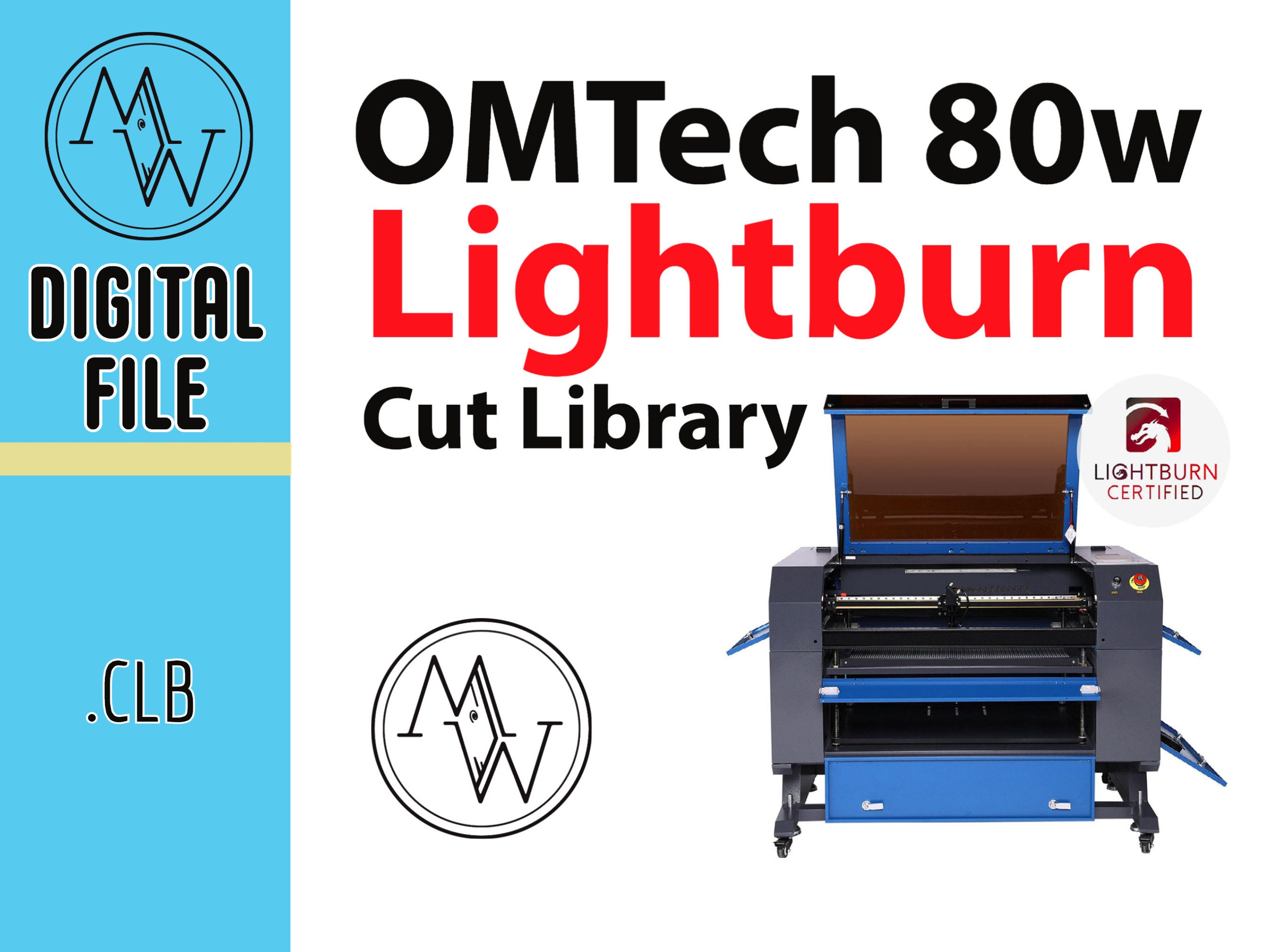 Omtech 80w CO2 Laser Lightburn Cut Library All the Settings Etsy