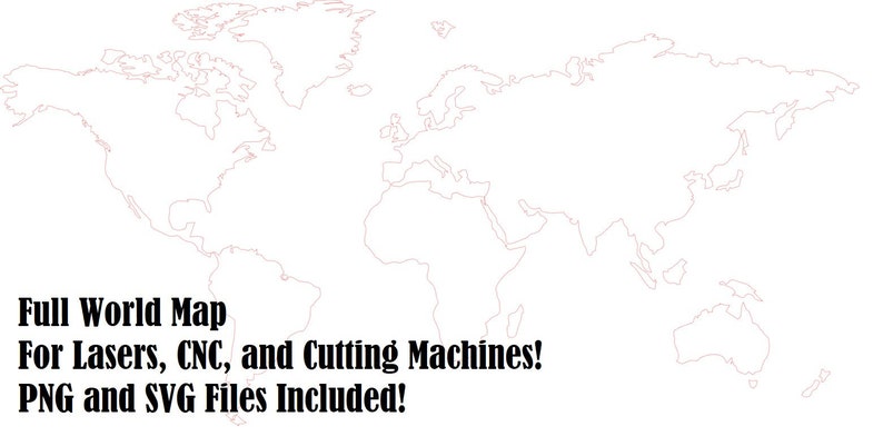 World Map SVG And PNG Map Cut File for Lasers, CNC, Silhouette Cameo, Cricket And Cutting Machines. image 2