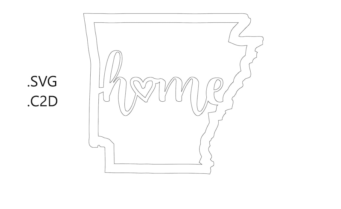 Arkansas State Cut Out With the Word Home Wall Decor Art SVG Etsy