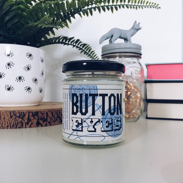 Button Eyes Bookish Soy Candle | Book and Fairy Tale Inspired