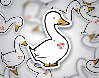 Silly Goose Sticker, Silly Goose Decal, Laptop Sticker, Phone Sticker, Animal Sticker, Goose Lover Gift, Nature Sticker