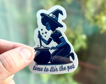 Es hora de revolver la olla, pegatina divertida, pegatina de Halloween, juegos de palabras de Halloween, pegatina linda, pegatina de botella de agua, pegatina de computadora portátil