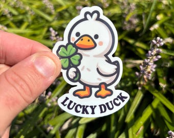 Lucky Duck, funny sticker, St. Patricks day, funny decal, decal, laptop sticker, vinyl decal