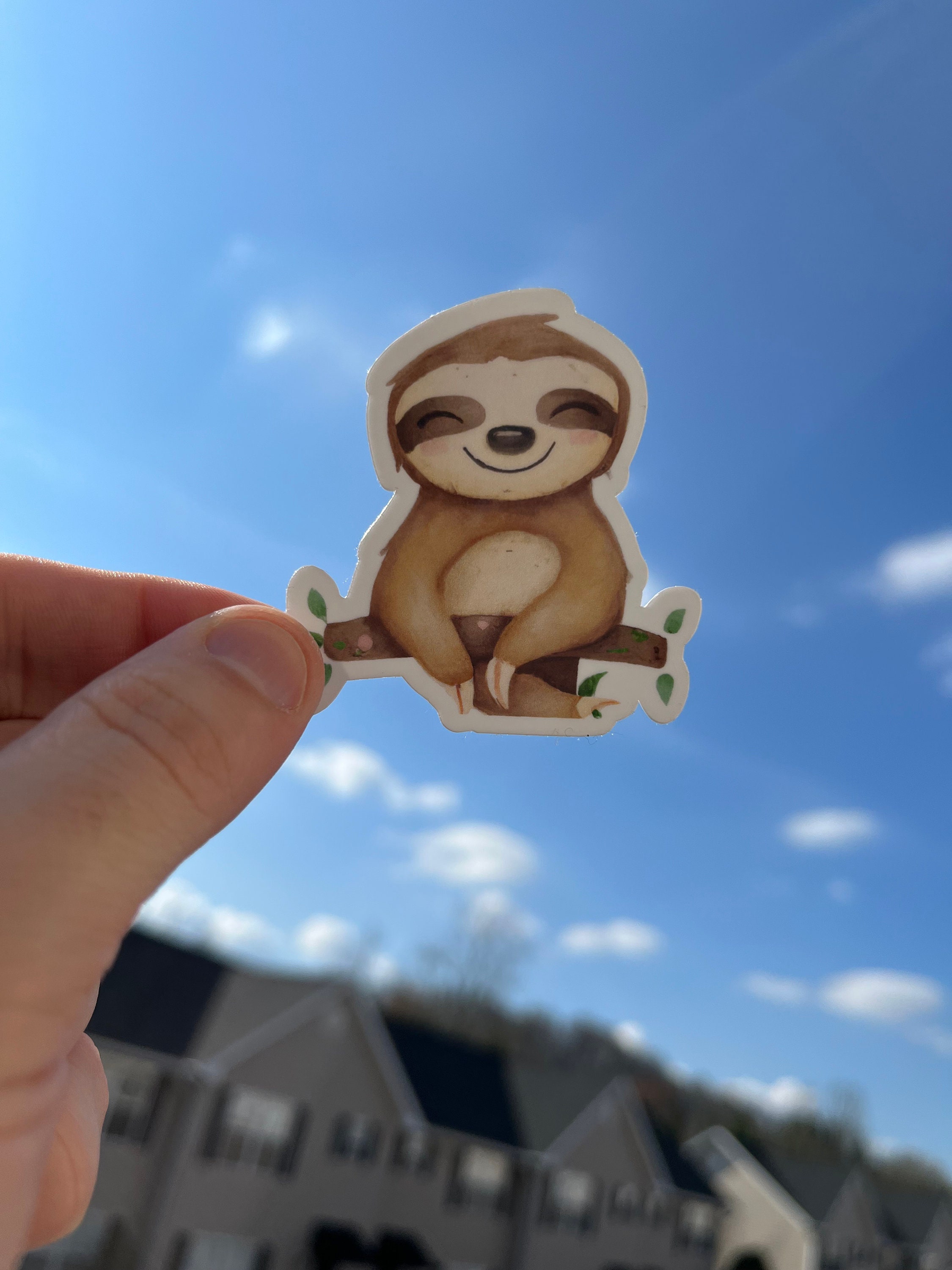 Cute Sloth Sticker Watercolor Sloth Decal, Laptop Sticker, Phone ...