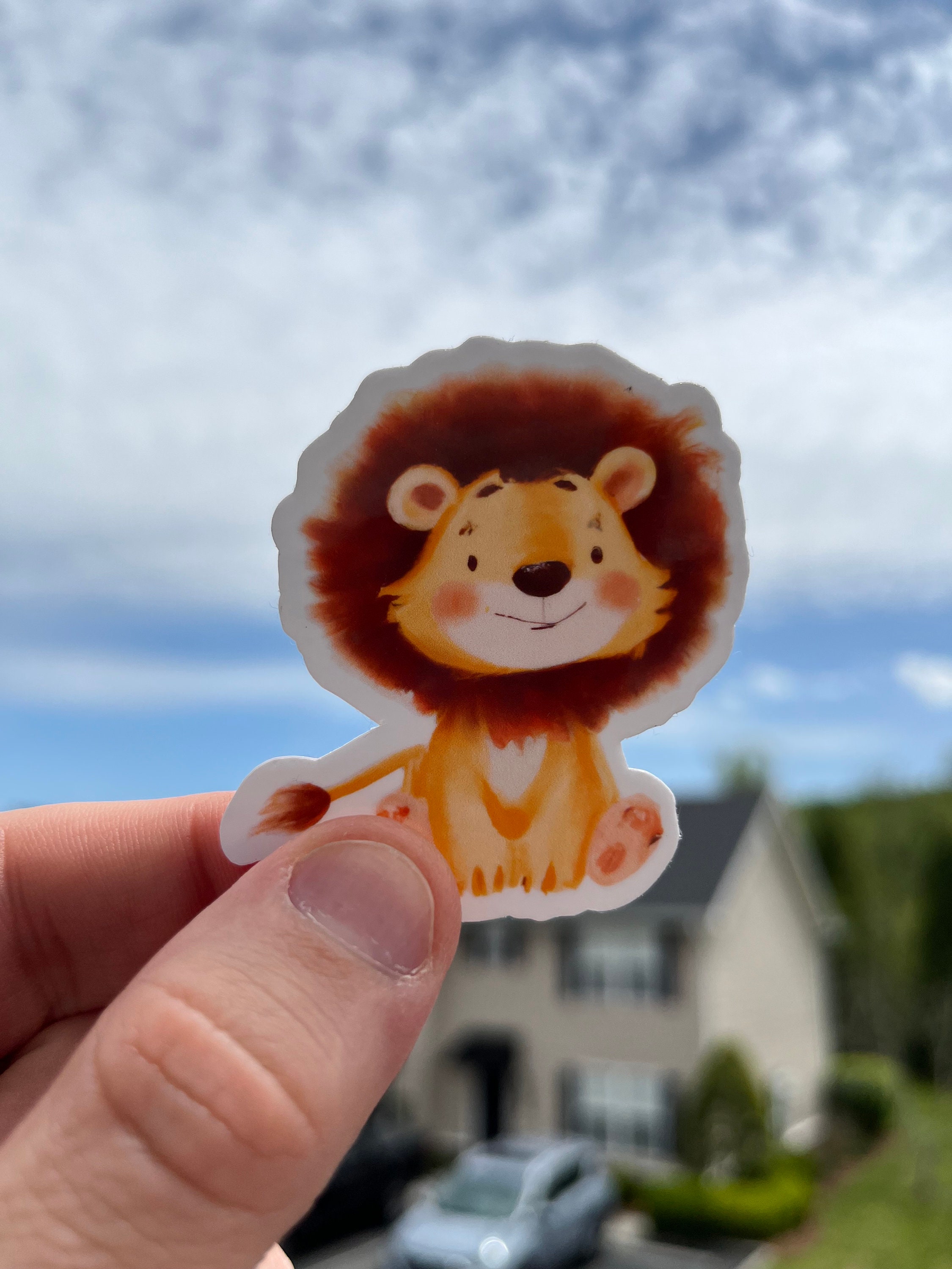 Cute LION Sticker Watercolor LION Decal, Laptop Sticker, Phone Sticker ...