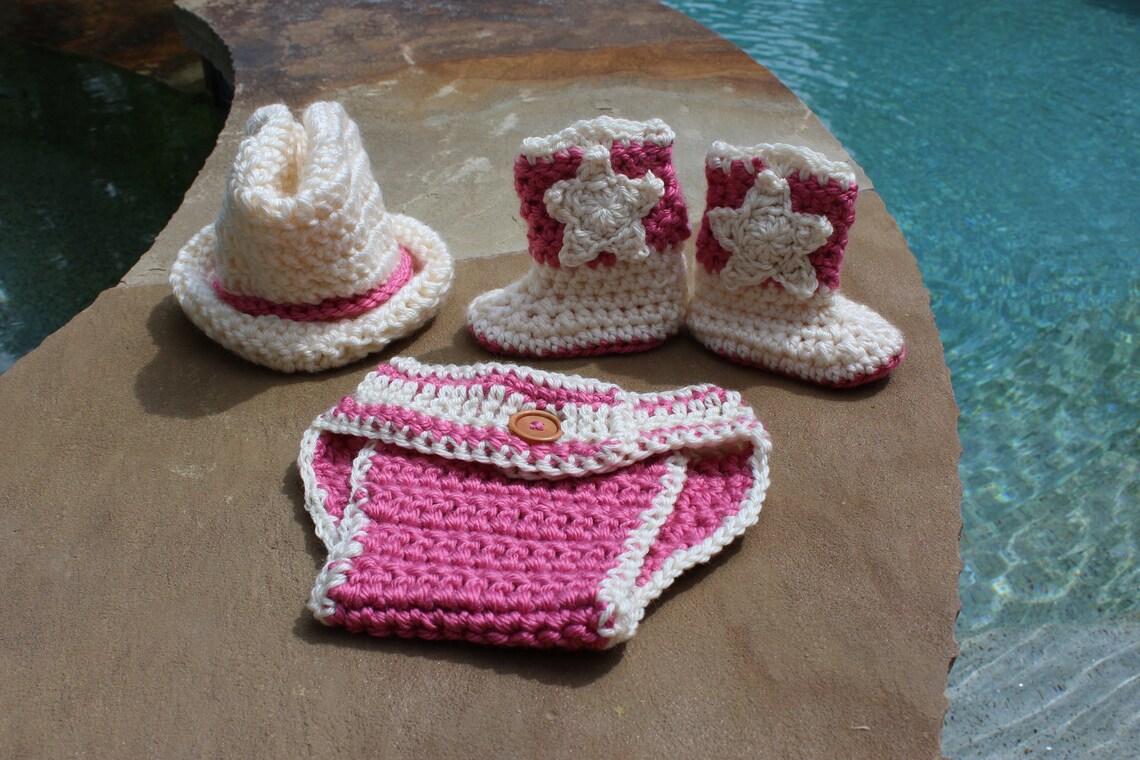 Baby Girl Western Set Newborn Western Set Pink Cowboy Set Etsy