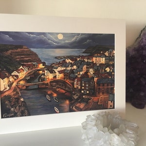 Moonlight in Staithes Hand Finished Fine Art Giclee Print image 2