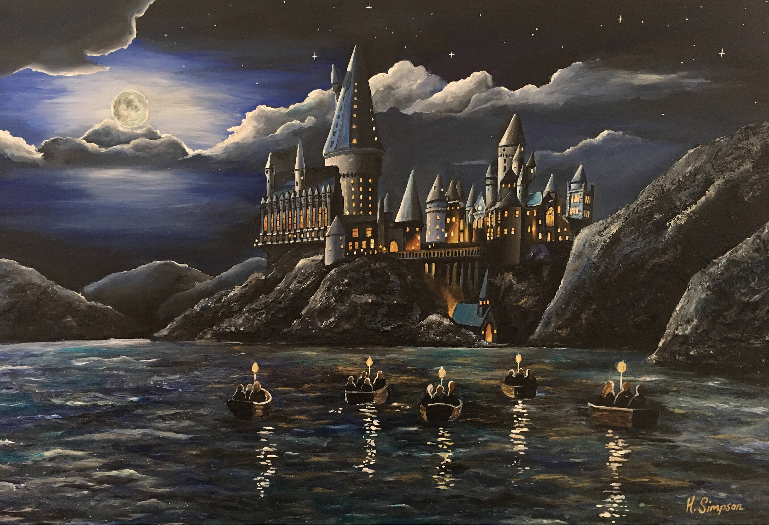 Harry Potter Hogwarts Castle Fine Art Print Etsy