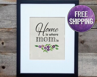 Home Is Where Mom Is Print On Canvas - Heartfelt Gift For Mom - Sentimental Gift For Mom - Home Is Where Mom Is Wall Art