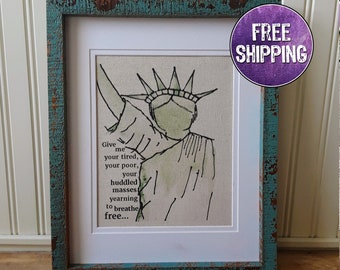 Statue Of Liberty Print On Canvas - Empowering Political Art For Immigrants Rights - Patriotic Decor - Patriotic Wall Art