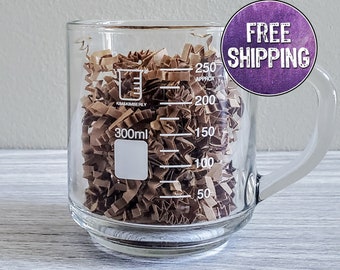 Beaker Mug, Beaker Cup, Beaker Coffee Mug, Chemistry Gift, Coffee Gift, Caffeine Gift, Chemistry Gift, Glass Coffee Mug, Science Gift