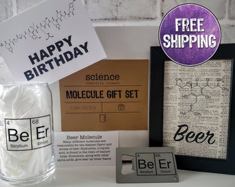 Science Themed Beer Gift Box Includes Beer Can Glass, Beer Sign, And Beer Opener, Beer Gift Set, Beer Gifts, Beer Lover Gifts, Beer Gift