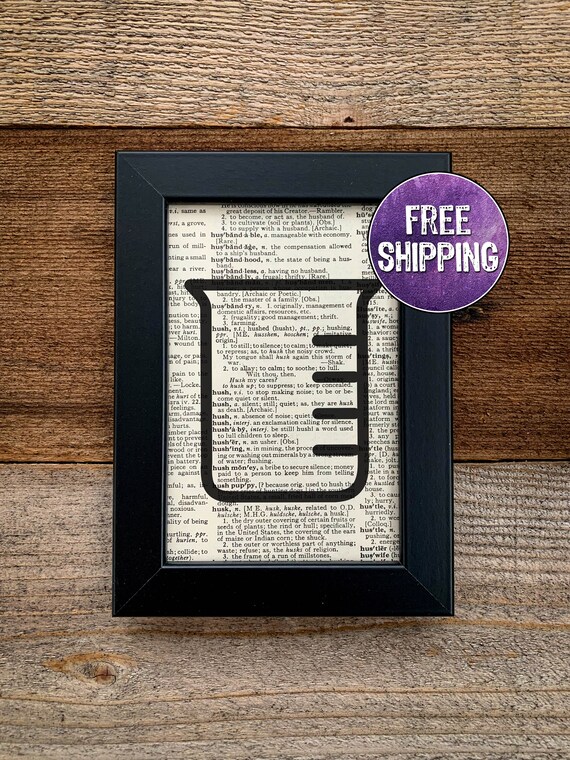 Beaker Vintage Dictionary Print Chemistry Gift Science Gift Etsy