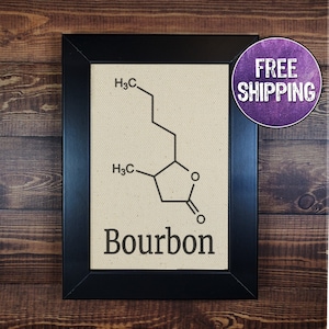 FRAMED Bourbon Sign On Canvas, Bourbon Gifts, Bourbon Bar Decor, Bourbon Gifts For Women, Bourbon Art, Bourbon Wall Art, Bourbon Decor