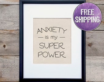 Anxiety Is My Superpower Canvas Print - Funny Mental Health Art, Empowering Gift For People with Anxiety