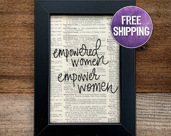 Empowered Women Empower Women Framed Dictionary Print, Empowered Art, Gifts for Her, Feminist Poster, Motivational Quote, Feminist Gifts