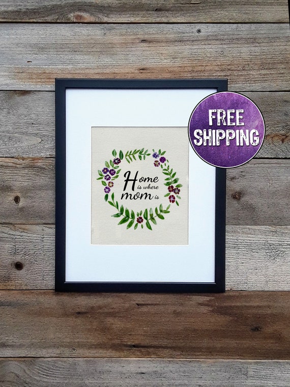 Home Is Where Mom Is Wall Art On Canvas - Sentimental Mom Gift For Christmas - Unique Mom Birthday Gift - Mom Gift Ideas