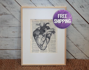 Anatomical Heart Vintage Dictionary Print, Science Gift, Biology Art  Chemistry Art, Science Decor Geek Gifts, Science Wall Art, Anatomy Art