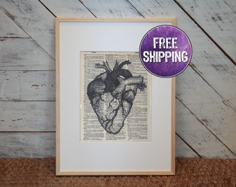 Anatomical Heart Vintage Dictionary Print, Science Gift, Biology Art  Chemistry Art, Science Decor Geek Gifts, Science Wall Art, Anatomy Art