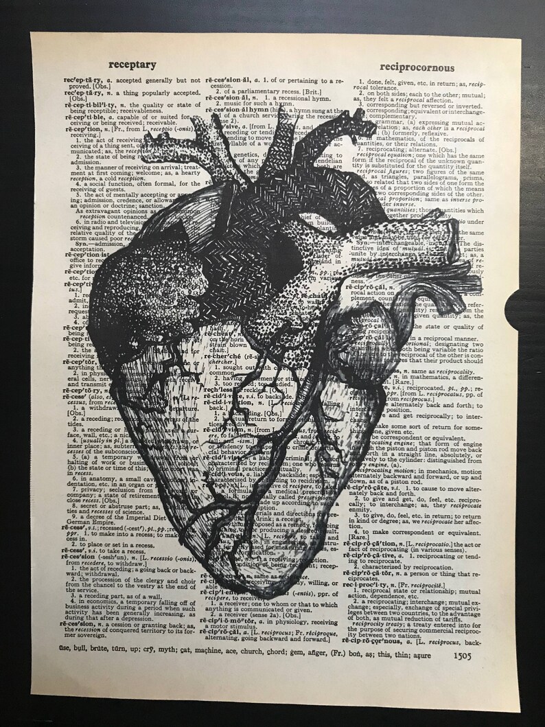 Anatomical Heart Vintage Dictionary Print, Science Gift, Biology Art ...
