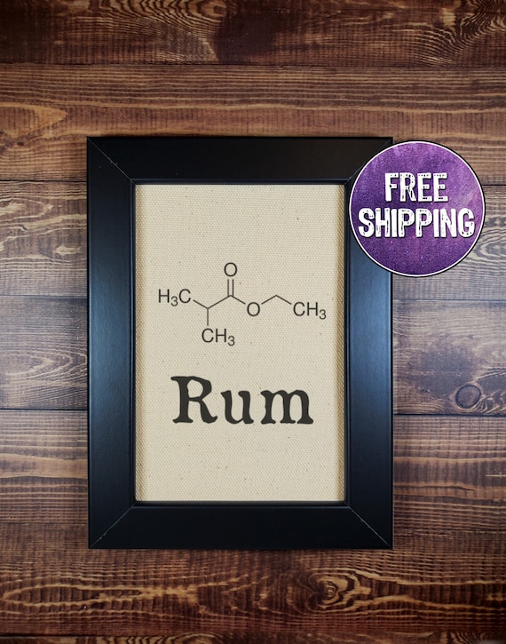 FRAMED Rum Molecule on Canvas Rum Gifts Rum and Coke Gifts Etsy UK