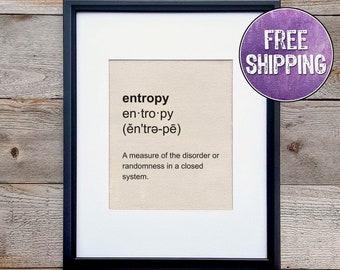 Entropy Definition Art On Canvas - Gift For Science Teachers Classroom - Gift For Physics Teachers - Science Gifts - Physics Art